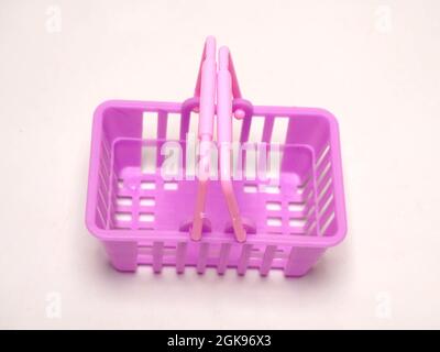 Picture of purple shopping cart. Shoot on white isolated background Stock Photo