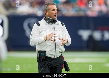 September 12, 2021: Jacksonville Jaguars wide receiver Tyron Johnson (12)  prior to an NFL football game between the Jacksonville Jaguars and the  Houston Texans at NRG Stadium in Houston, TX. The Texans