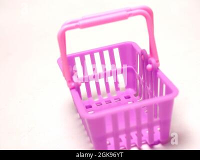 Picture of purple shopping cart. Shoot on white isolated background Stock Photo