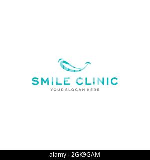 modern minimalist SMILE CLINIC dentist logo design Stock Vector