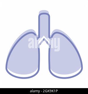 Icon Vector of Lungs - Two Tone Style - Simple illustration, Editable stroke, Design template vector, Good for prints, posters, advertisements, announ Stock Vector