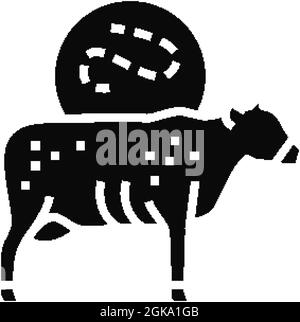 anthrax cow glyph icon vector illustration Stock Vector