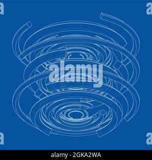 Concentric, radiating circles. Vector Stock Vector