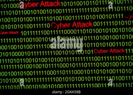 Dramatic of Numerical continuous code in green color, abstract web data in binary code.Programming code abstract technology developer.blurred Tech Dig Stock Photo