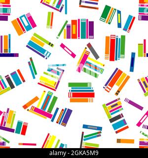 Wrapping paper with colored books Stock Vector