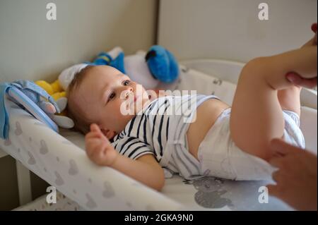 toddler boy diaper change