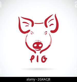 Vector of a pig head on white background. Farm Animals. Easy editable layered vector illustration. Stock Vector