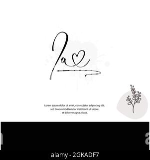 I A IA Initial letter handwriting and signature logo. Beauty vector initial logo .Fashion, boutique, floral and botanical Stock Vector