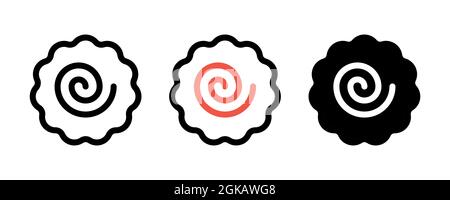 Narutomaki or kamaboko surimi vector icons set in different styles Stock Vector