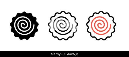 Narutomaki or kamaboko surimi vector icons set in different styles Stock Vector