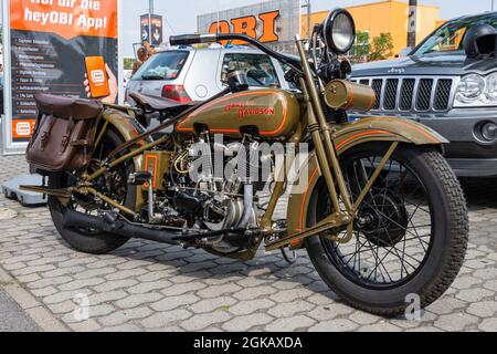 Harley Davidson JD from 1928 in a very good restored condition Stock Photo