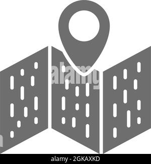 GPS map icon, gray monochrome style Stock Vector Image & Art - Alamy