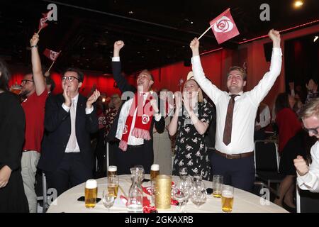 Labor leader Jonas Gahr Store after the results of the Labor Party's election event in Folkets Hus, in Oslo, Norway during the 2021 Norwegian parliamentary elections. Norway's left-wing opposition headed by Labour Party leader Jonas Gahr Store won Monday's general election after a campaign dominated by questions about the future of the key oil industry in Western Europe's largest producer. Photo by Marius Gulliksrud/Sella Pictures/ABACAPRESS.COM Stock Photo