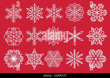 Snowflake vector set. Snow flake isolated icon collection Stock Vector