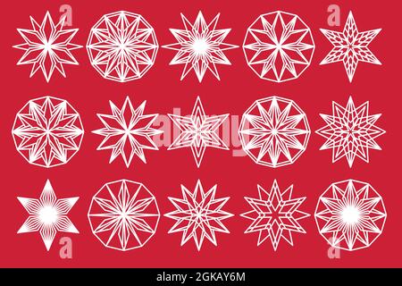 Snowflake vector set. Snow flake isolated icon collection Stock Vector