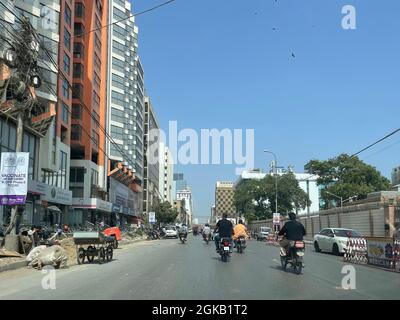 A shiny day at The financial hub of the country. I I Chundrigar Road in Karachi Sindh Stock Photo