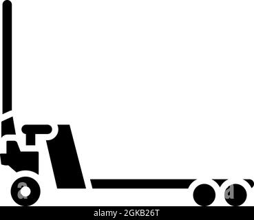 Hydraulic Trolley Jack Icon. Black Stencil Design. Vector Illustration. Stock Vector