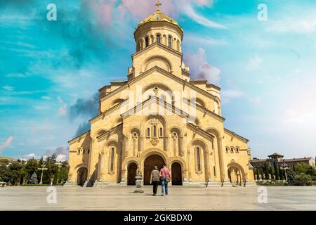 Holy Trinity Cathedral of Tbilisi, Sameba in Georgia Stock Photo