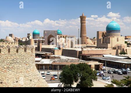 Panoramic view of bukhara from Ark - Uzbekistan Stock Photo