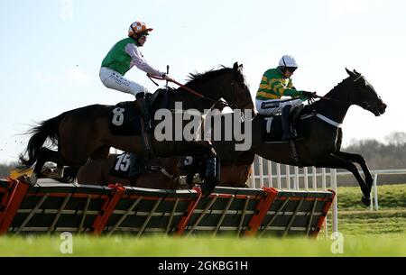 File photo dated 08-02-2020 of Just In A Muddle ridden by jockey Jamie Moore (left). Issue date: Tuesday September 14, 2021. Stock Photo