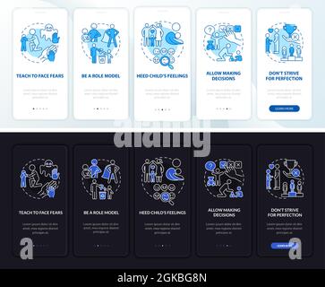 Raising child tips onboarding mobile app page screen Stock Vector