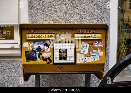 MUNICH, GERMANY - Jul 01, 2021: Some images made in the city center of Munich during a hot walk Stock Photo