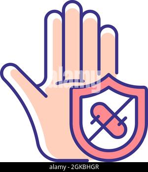 Microbes protection RGB color icon Stock Vector