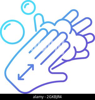 Lathering back of hands gradient linear vector icon Stock Vector