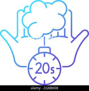 Scrub hands for twenty seconds gradient linear vector icon Stock Vector
