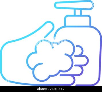 Washing with liquid soap gradient linear vector icon Stock Vector