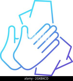 Dry hands with tissue gradient linear vector icon Stock Vector
