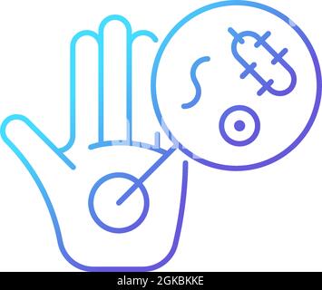Dirty hands gradient linear vector icon Stock Vector