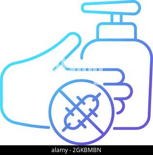 Antiseptic hand washing gradient linear vector icon Stock Vector