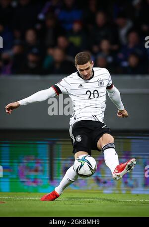 Reykjavik, Iceland. 08th Sep, 2021. Football: World Cup qualifying, Iceland - Germany, Group stage, Group J, Matchday 6 at Laugardalsvöllur stadium. Robin Gosens from Germany plays the ball. Credit: Christian Charisius/dpa/Alamy Live News Stock Photo