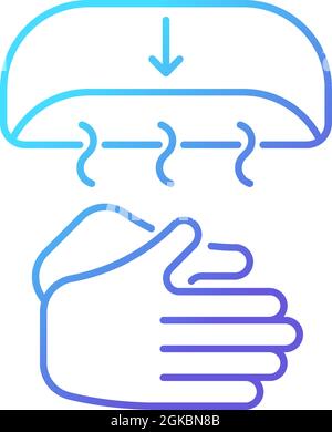 Air dry hands gradient linear vector icon Stock Vector