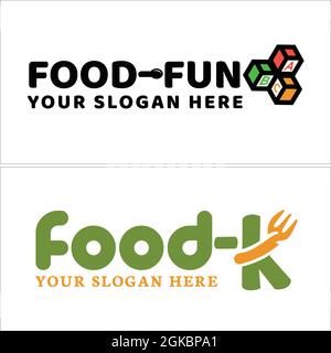 kids restaurant food healthy logo design Stock Vector