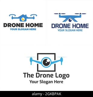 Photography drone home logo design Stock Vector