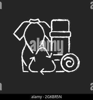 Yoga mats from recycled wetsuits chalk white icon on dark background Stock Vector