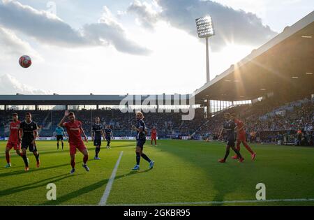 Feature, game scene, left to right Suat SERDAR (B), Anthony LOSILLA (BO), Marco RICHTER (B), Konstantinos STAFYLIDIS (BO), Vassilis LAMPROPOULOS (BO), action in Vonovia-Ruhrstadion, sunset, football 1. Bundesliga, 04.matchday, VfL Bochum (BO) - Hertha BSC Berlin (B) 1: 3, on September 12th, 2021 in Bochum/Germany. #DFL regulations prohibit any use of photographs as image sequences and/or quasi-video # Â Stock Photo