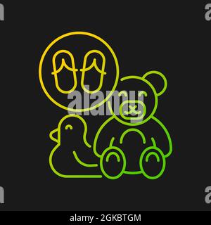 Toys made from flip flops gradient vector icon for dark theme Stock Vector
