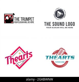 The arts entertainment music logo design Stock Vector