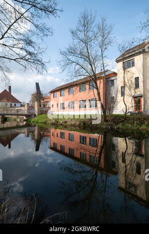 Weimar, Germany. 19th Apr, 2021. The Weimar Waldorf School is located on the Ilm River. Credit: Thomas Müller/dpa-Zentralbild/ZB/dpa/Alamy Live News Stock Photo
