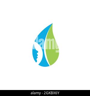 abstract people water logo icon flat concept vector graphic design Stock Vector