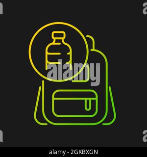 Backpack made from plastic gradient vector icon for dark theme Stock Vector