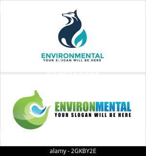 Environmental animal fox icon logo design Stock Vector
