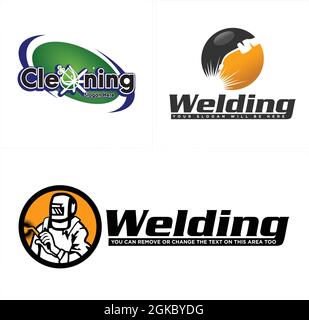 Industrial business welding logo design Stock Vector