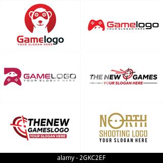 Game recreational Ferret joystick shooting training logo design Stock Vector