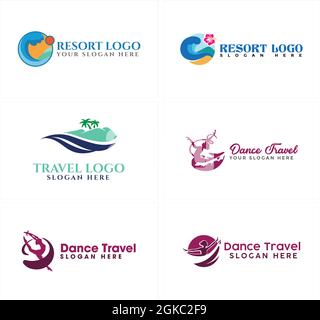 Resort sea travel dance women logo design Stock Vector