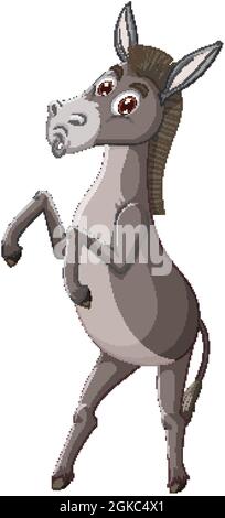 Donkey animal cartoon character  illustration Stock Vector
