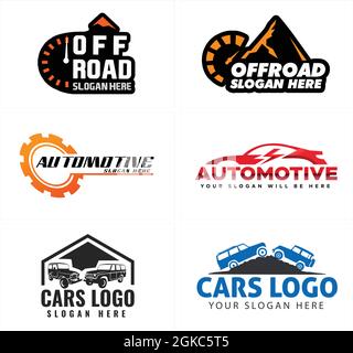 Automotive car off-road mountain adventure logo design Stock Vector